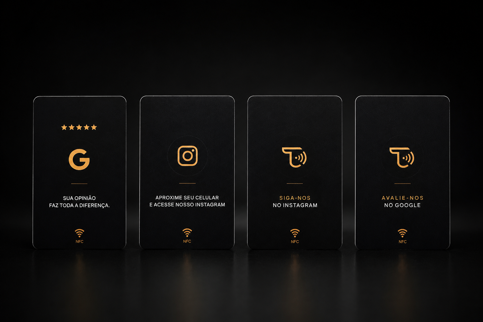 Display NFC TAPPOU premium dourado e preto